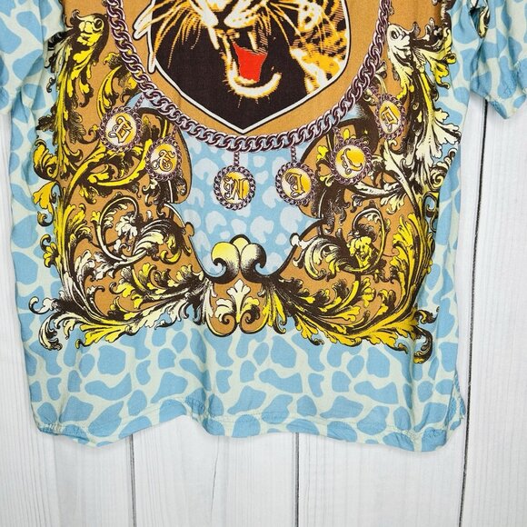 Lifted Research Group LRG Button Down Shirt Men Sz L Cheetah Short Sleeve VTG - Picture 9 of 9